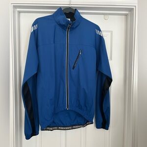 Descente Blue Hooded‎ Windbreaker Jacket Mens Size M